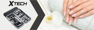 Zestaw Przybornik do Manicure i Pedicure 19 elementów Czarne Etui
