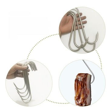 HACZYKI DO SPOTKANIA RZEŹNICZEGO WISZĄCE ZE STALI NIERDZEWNEJ