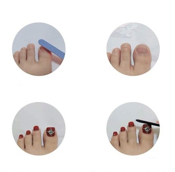 Искусственные ногтей Советы для ног -самостоятельного кошачьего глаза обнаженная квадрат 24sz