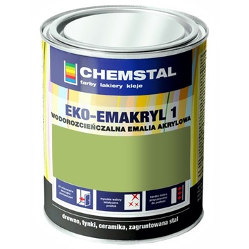 Farba akrylowa EKO-EMAKRYL CHEMSTAL Zielony Oliwkowy 3L