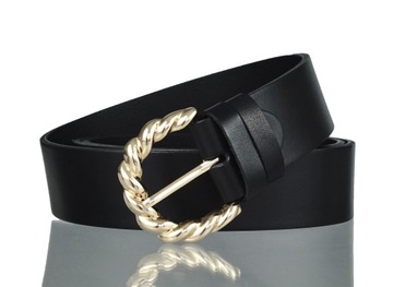 SKÓRZANY DAMSKI PASEK BLAKARDO 4 CM CZARNY 110