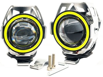 2 светодиодные галогенные лампы для мотоциклов, четыре фары