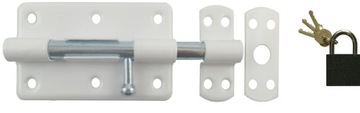 ZASUWKA UNIWERSALNA DO DRZWI 150 MM BIAŁA KŁÓDKA