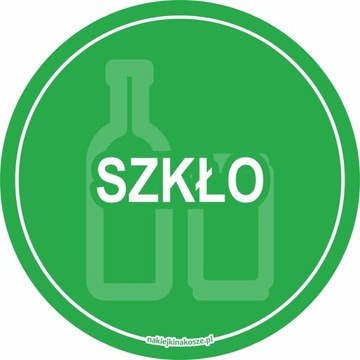 Naklejka NA KOSZ SEGREGACJA śmieci SZKŁO 15 cm