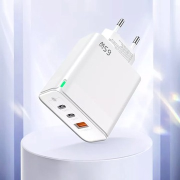 БЫСТРОЕ СЕТЕВОЕ ЗАРЯДНОЕ УСТРОЙСТВО 60 Вт QC PD | 2xUSB C 1xUSB-A КУБОК БЫСТРОЙ ЗАРЯДКИ