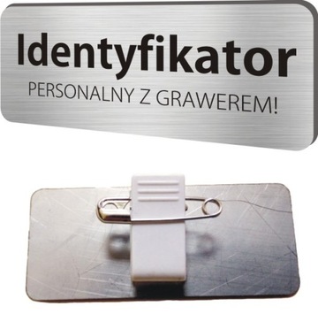 Identyfikator personalny przypinka metalowa z Twoim grawerem