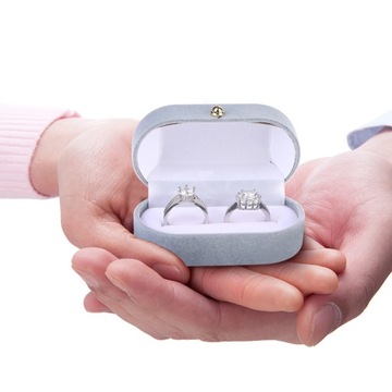 Шкатулка для обручальных колец Элегантная серая шкатулка для драгоценностей