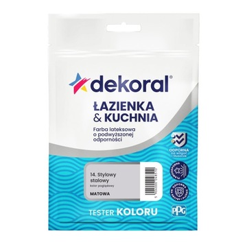 Tester próbnik farby Dekoral Łazienka&Kuchnia stylowy stalowy 0,03L