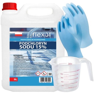 Podchloryn sodu 15% chlor w płynie 5L do dezynfekcji wody w basenie studni