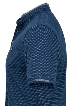 KOSZULKA MĘSKA T-SHIRT STÓJKA NIEBIESKA WZORY L