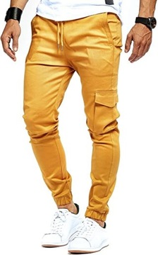 Leif Nelson Męskie spodnie Jogger Chino Camel