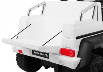 Автомобиль Mercedes G63 6х6 детский Белый + 2 педали акселератора + регулировка