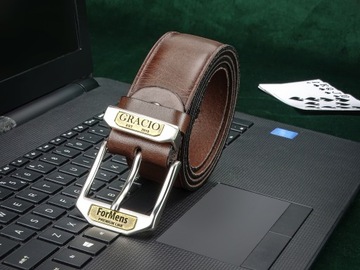 СТИЛЬНЫЙ И ФУНКЦИОНАЛЬНЫЙ МУЖСКОЙ РЕМЕНЬ GRACIO, КОРИЧНЕВЫЙ, 140 см, Formen Premium Line