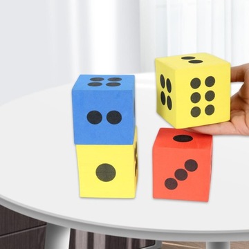 4 кубика из пенопласта. Большая игра в кости для изучения шестигранных игральных костей.