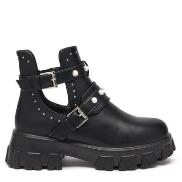 16009-KB CZARNE BUTY BOTKI DAMSKIE ITREFF 40