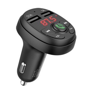 TRANSMITER FM ŁADOWARKA BLUETOOTH 2xUSB Woltomierz