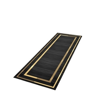 CHODNIK DO KUCHNI KORYTARZA HOL STYL GLAMOUR CZARNY ZŁOTY KLASYCZNY 60x180