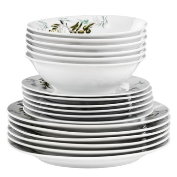 SERWIS OBIADOWY KOMPLET TALERZY 18EL. ZASTAWA OBIADOWA ZESTAW NA 6 OSÓB