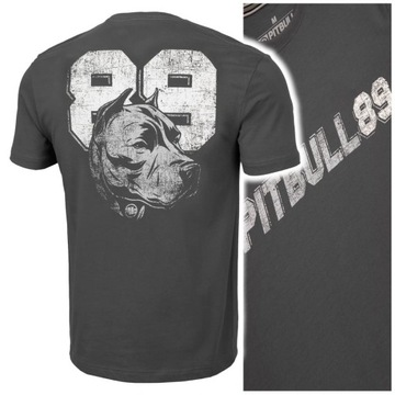 Koszulka T-shirt męski PitBull PIT BULL "DOG 89" - grafitowy r.L