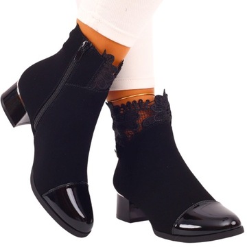 СТИЛЬНЫЕ ЖЕНСКИЕ ЧЕРНЫЕ БОТИНКИ НА КАБЛУКЕ