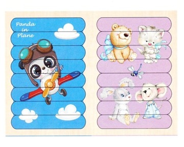 UKŁADANKA DREWNIANA DWUSTRONNA PATYCZKI PANDA MIŚ