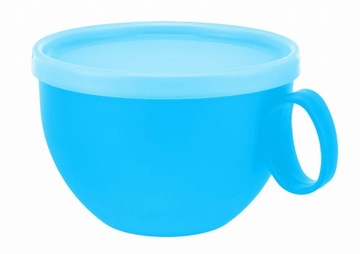 KUBEK JUMBO XXL DO KAWY HERBATY PLASTIKOWA Z PRZYKRYWKĄ 550ML MIX KOLOR SG