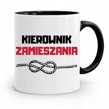 KUBEK CZARNY DLA KIEROWNIKA KIEROWNIK ZAMIESZANIA z Nadrukiem ze Zdjęciem