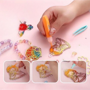 НАБОР ДЛЯ ИЗГОТОВЛЕНИЯ БРЕЛОКОВ ДЛЯ ДЕТЕЙ Брелки для ключей своими руками 12 шаблонов 12 красок