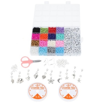 ZESTAW DO ROBIENIA BIŻUTERII BRANSOLETEK KORALIKI