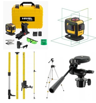 NIVEL SYSTEM CL4D-G LASER KRZYŻOWY STATYW + TYCZKA