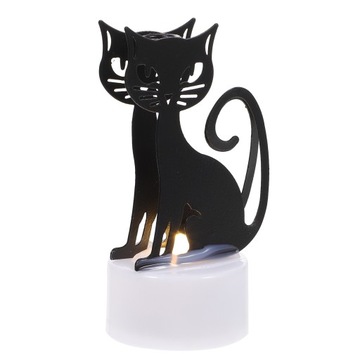 TEALIGHTS CZARNY KOT ŚWIECZKA LED