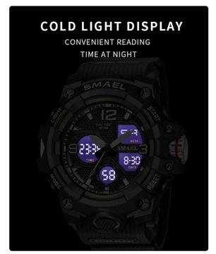 Męski zegarek sportowy wojskowy cyfrowy zegarek na rękę Duża tarcza LED