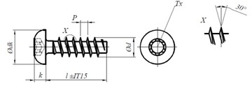 Винты с полукруглой головкой для пластика TX 2,5x10