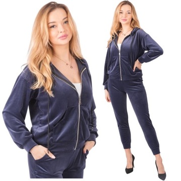 DRES WELUROWY DAMSKI SPODNIE BLUZA ROZMIAR M