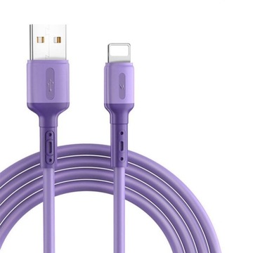 KABEL LIGHTNING SZYBKIE ŁADOWANIE QUICK 3A - FIOLETOWY