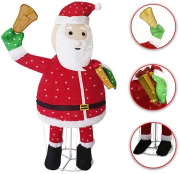 УКРАШЕНИЕ САНТА-КЛАУСА 180 см 200 светодиодов IP44 ТАЙМЕР