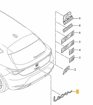 NÁPIS NÁLEPKA ZNAK NA ZADNÍ KRYT SEAT LEON
