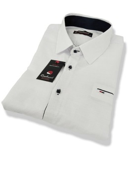 МУЖСКАЯ БЕЛАЯ РУБАШКА С КОРОТКИМ РУКАВОМ, XL