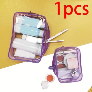 Прозрачная косметичка с двойной молнией, портативный органайзер для посуды