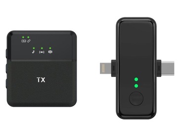 BEZPRZEWODOWY MIKROFON KRAWATOWY USB C lightning LIVE VLOG DLA ANDROID IOS