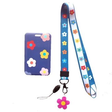 Модный женский протектор для карточек с цветочным принтом, чехол для карточек, шейный ремешок с