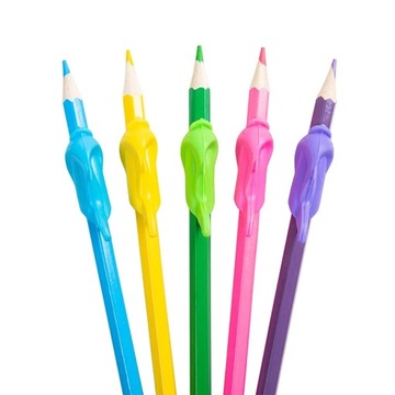 10 шт./лот, случайный цвет, детский держатель для ручек, силиконовый держатель для студентов, обучающихся