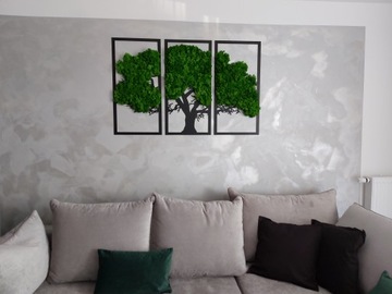 ТРИПТИК Дерево 120Х81 мох Крабовое украшение