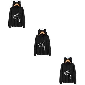 3 шт. модная женская толстовка с капюшоном с кошачьими ушками спереди Sle