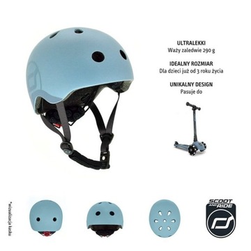 SCOOTANDRIDE Детский Шлем S-M 3 Сталь