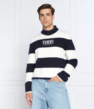 TOMMY JEANS sweter | Regular Fit granatowy