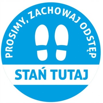 NAKLEJKA NA PODŁOGĘ 30cm STAŃ TUTAJ