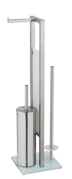 Держатель для туалетной бумаги и ершика, 3в1, закрытый контейнер, WENKO