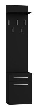 Szafka na buty/Wieszak 50 x 180 x 35 cm czarny