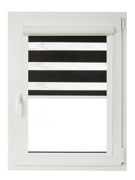 Рулонные шторы «День и Ночь» в кассете с направляющими для окон по индивидуальному заказу.